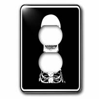 3dRose LSP_236813_1 Black Trendy Skull of Horror Single Toggle Switch 