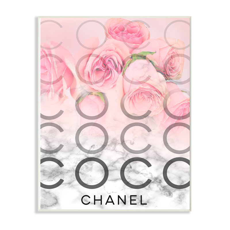 Ebern Designs Pink Ombre C And O Typography Over Roses And Marble By Daphne Polselli Graphic Art Wayfair