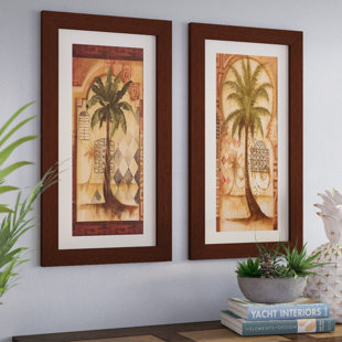 Palms Palm Trees Tropical Wall Art You Ll Love Wayfair Tuscan Palm I 2 Piece Framed Graphic Art Print Set