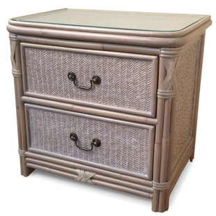 Go to store & view more images Bedelia Wicker 2 Drawer Nightstand by Bay Isle Home