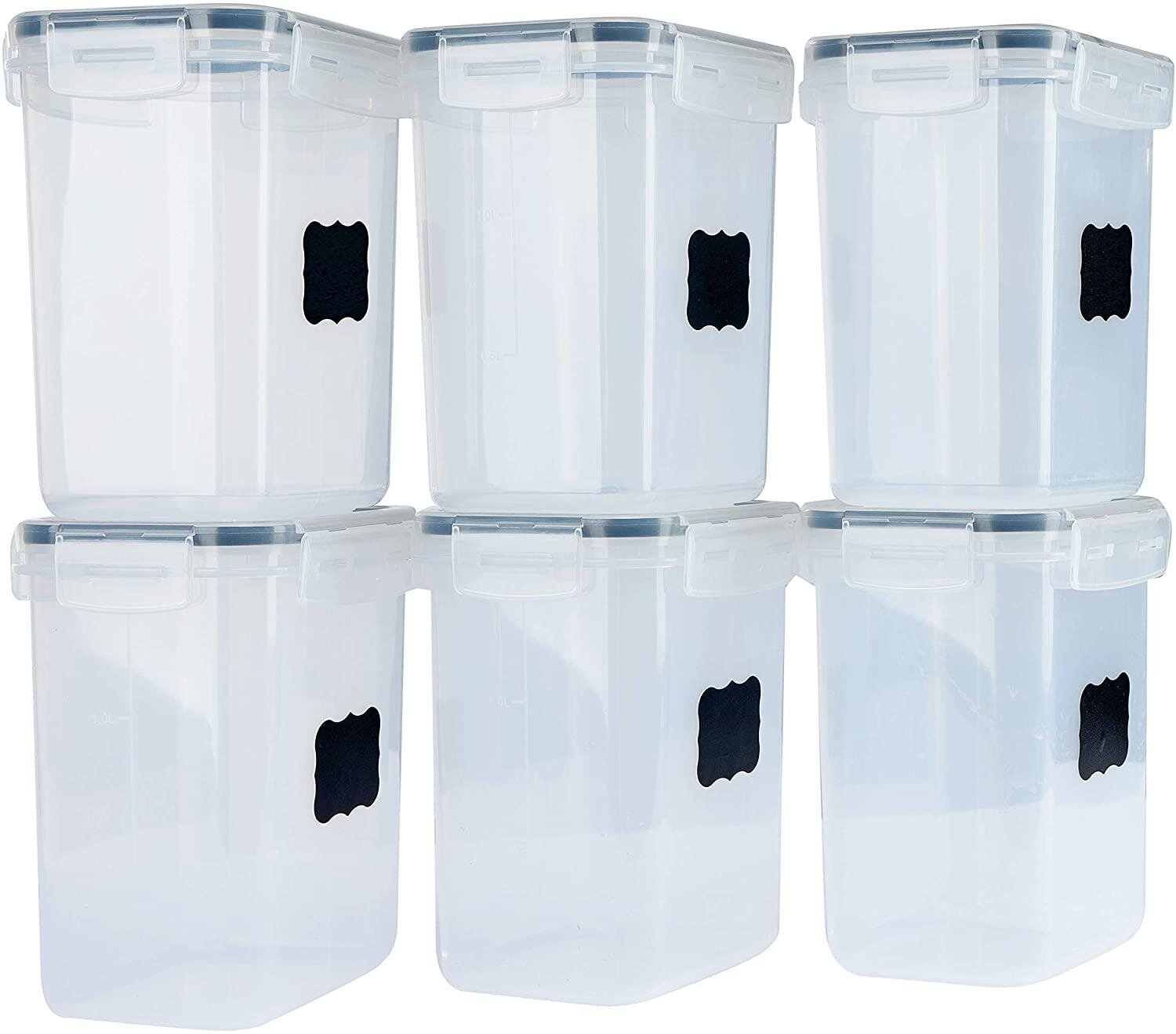 Large Airtight Food Storage Containers With Lids 6 Piece Set Leak proof BPA Free