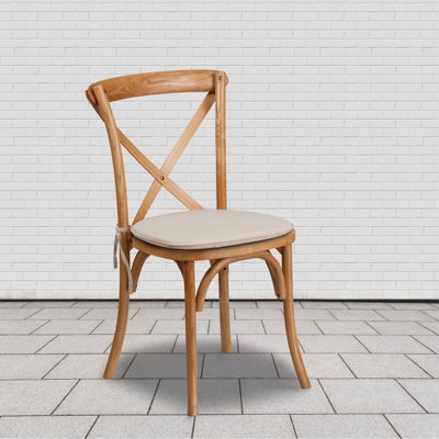 Arquit Series Stackable Wood Cross Back Bistro Dining Chair with Cushion