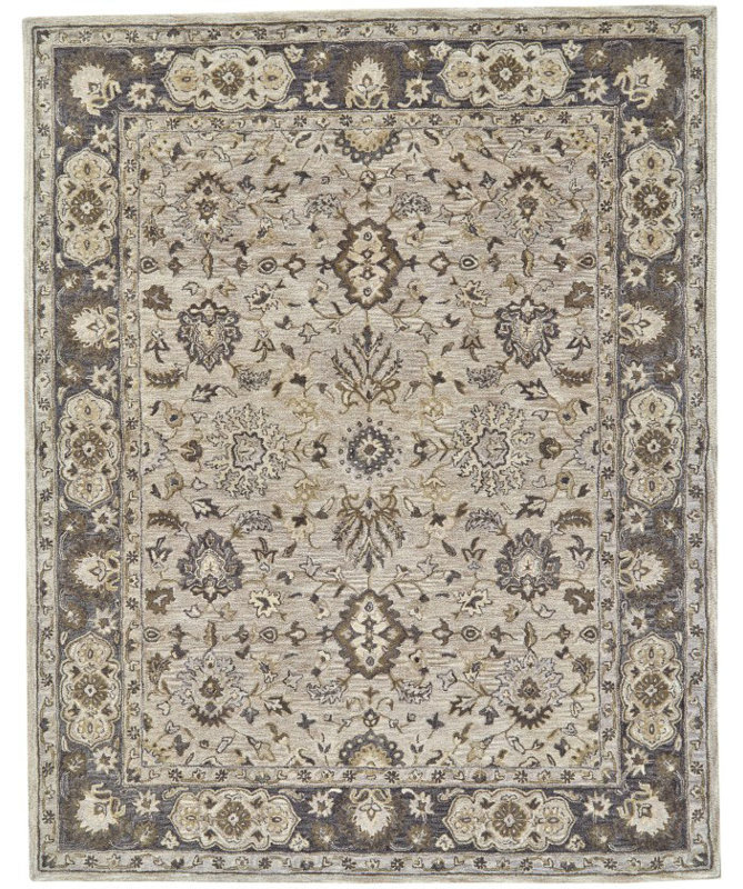 Charlton Home Corsham Oriental Handmade Tufted Wool Cotton Gray Area Rug Reviews Wayfair