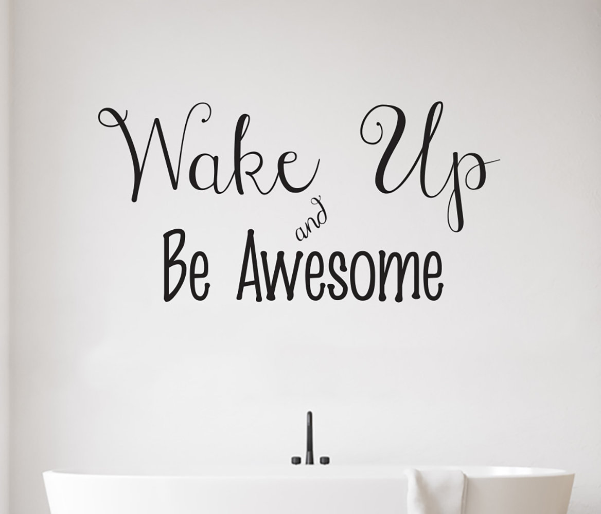 Wake up Make Up Decal for Bathroom Mirror Bedroom Vanity Shower Screen sticker