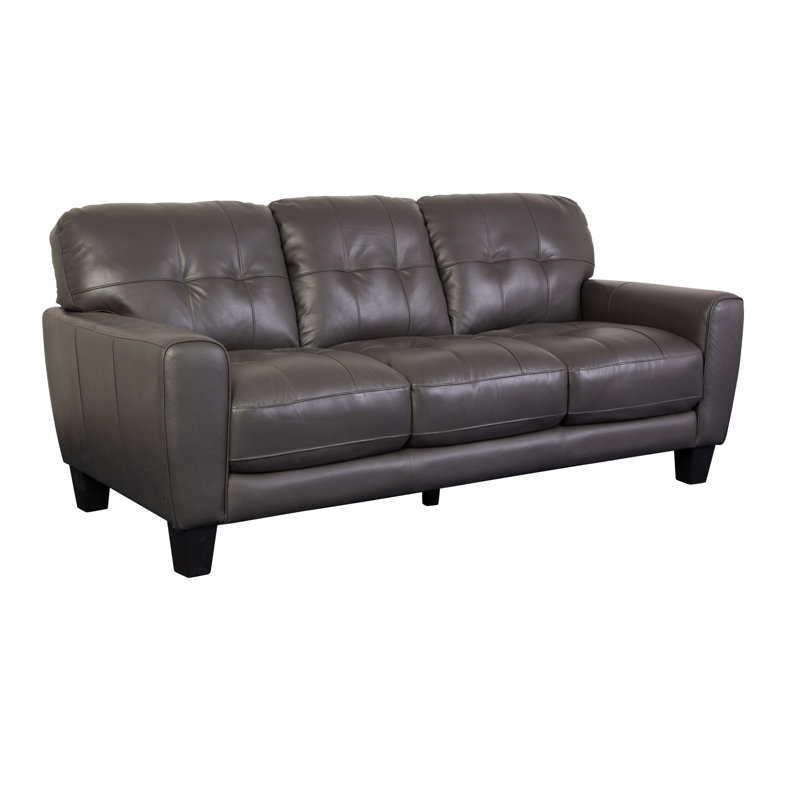 Laude Run Montolio L3078 Tufted Leather Sofa Grey Wayfair Ca L3078 Tufted Leather Sofa Grey