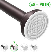 Adjustable Tension Curtain Rod for Windows or Doorway Vailge Tension Shower Curtain Rod with 12 Curtain Rings 48-84 Inches,Rust-Resistance Spring Tension Rod for Bathroom Stainless Steel Adjustable Tension Curtain Rod for Windows or Doorway Vailge Tension Shower Curtain Rod with 12 Curtain Rings 48-84 Inches,Rust-Resistance Spring Tension Rod for Bathroom Stainless Steel
