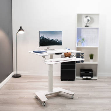 compact pneumatic height adjustable standing desk ergobond