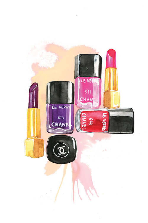House Of Hampton Nail Polish And Lipstick Painting Print On