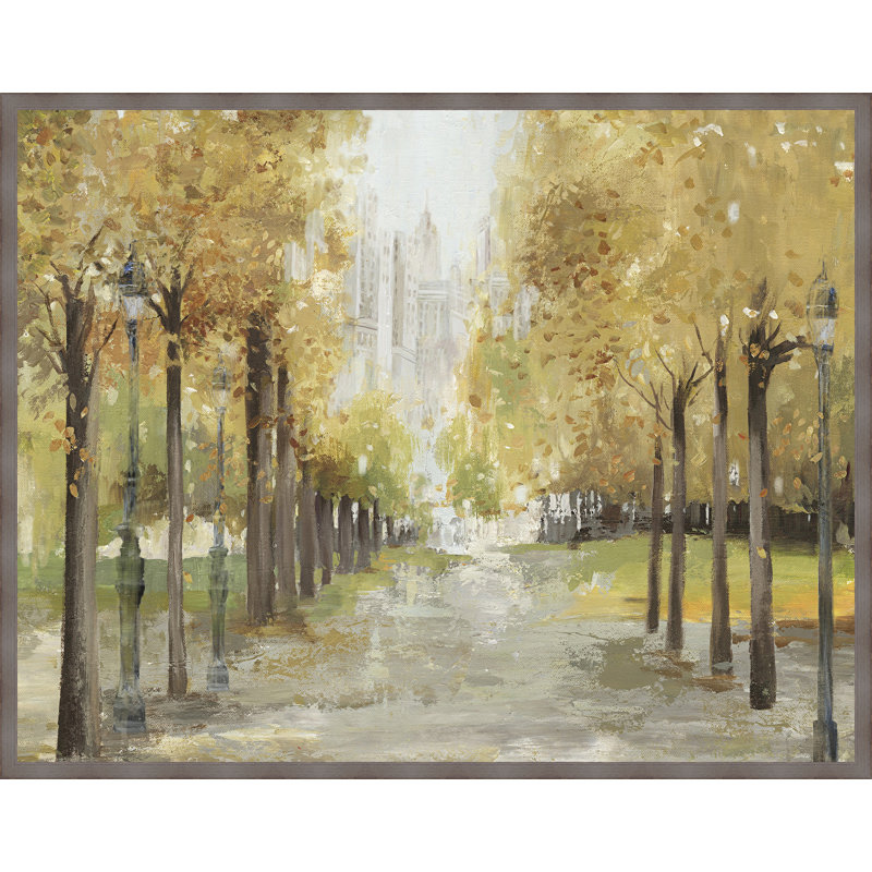 Winston Porter Golden Pathway Framed Acrylic Painting Print On