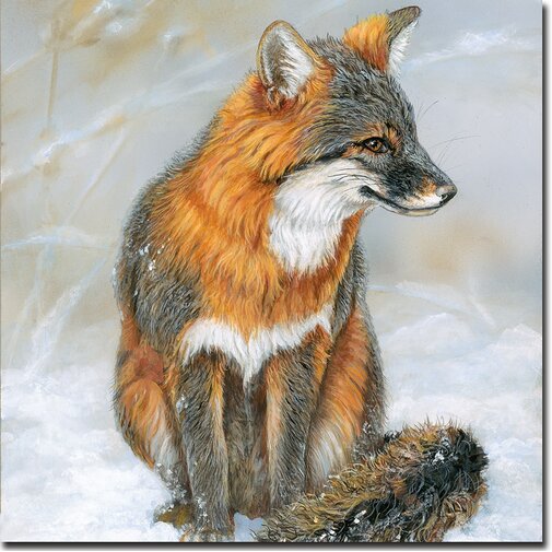 WGI GALLERY 'Gray Fox' Painting Print on Wood | Wayfair