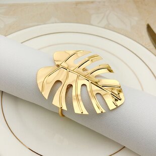 and Family Gathering Napkin Ring Bedding Craft Napkin Rings for Dinning Table Parties Everyday,Wedding Shower,Baby Shower,Birthday Party,New Years,Thanksgiving Set of 12 Gold Beads Napkin Ring 