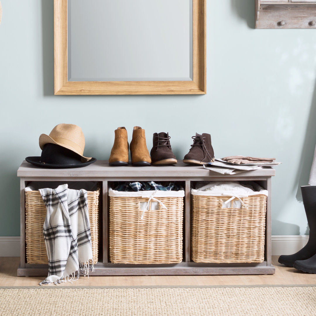 Bastogne Wood Storage Hallway Bench