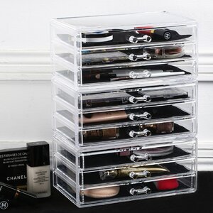 Acrylic Makeup 3 Piece Cosmetic Organizer Set