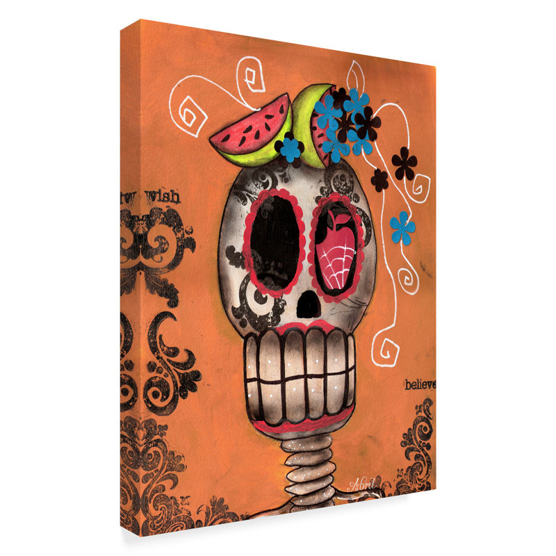 Trademark Art Day Of The Dead Watermelon Acrylic Painting Print