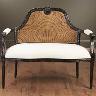 Moyne Cane Back Settee by World Menagerie Today Only Sale