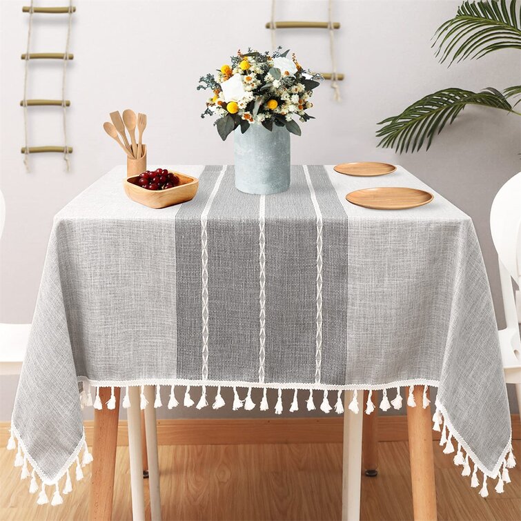 Rectangle Cotton Linen Tablecloth Table Cloth Cover Dust-Proof Dining Home Decor