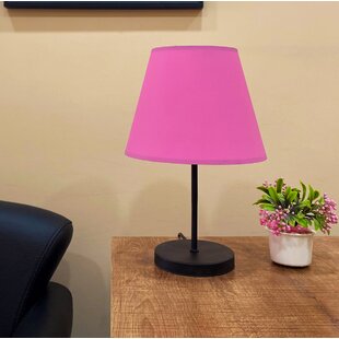 black and pink table lamp