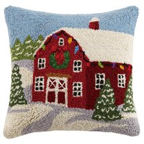 Peking Handicraft Island Christmas Hook Wool Lumbar Pillow Multicolored 31HRS1568C18OB 