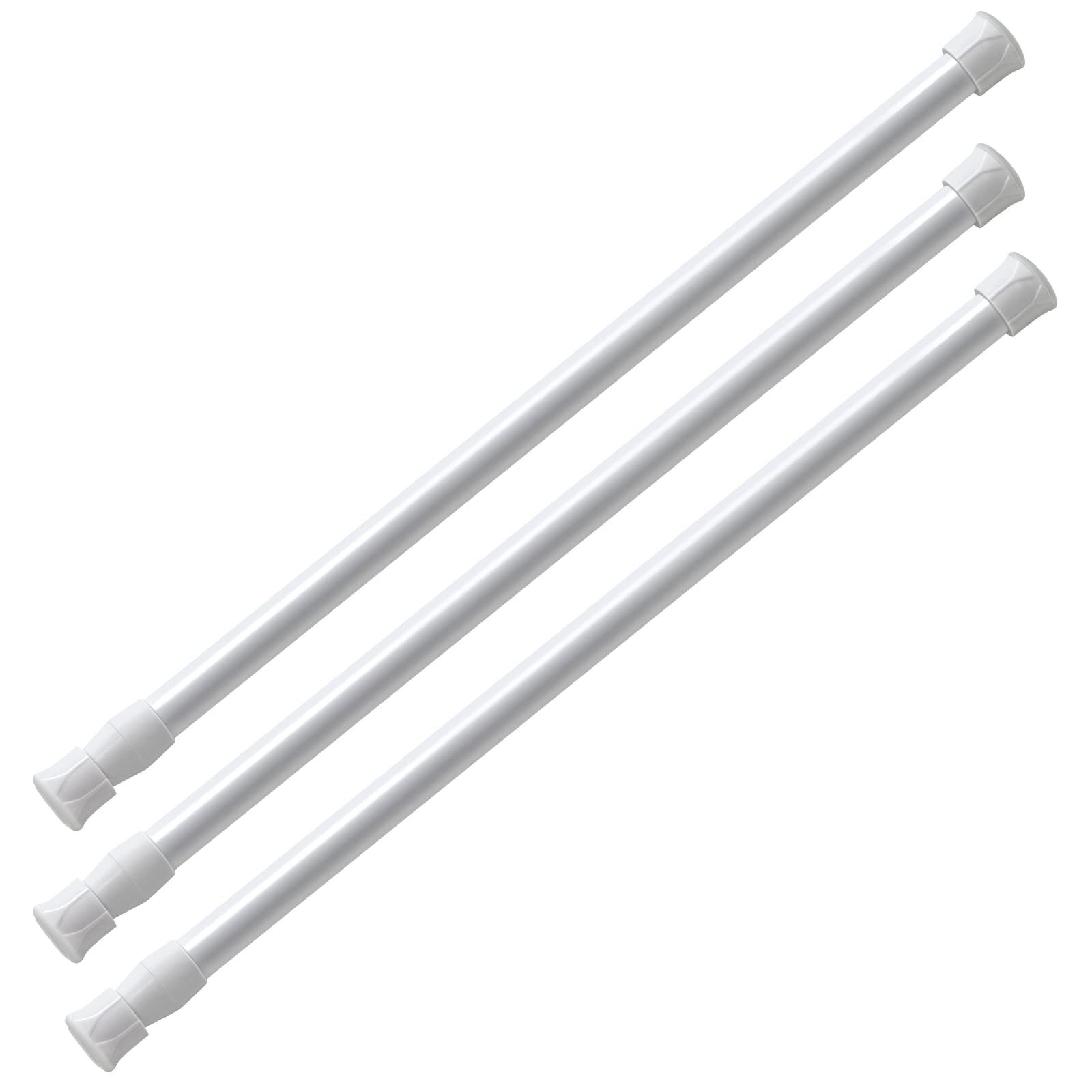 White Extendable Metal Tension Rod 10-13mm