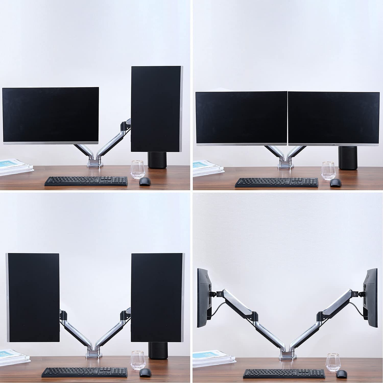 Mountup Height Adjustable Universal 2 Screen Desk Mount Wayfair