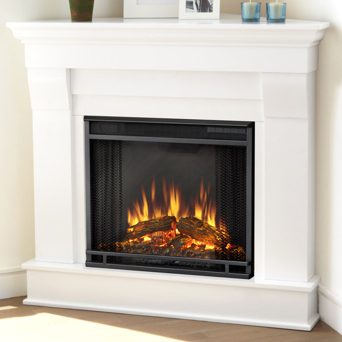 Real Flame Cau Corner Electric Fireplace Reviews Wayfair Ca Cau Corner Electric Fireplace