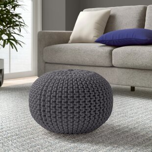 Grey Knitted Pouffe Wayfair Co Uk