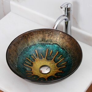 Elite Glass Circular Vessel Bathroom Sink