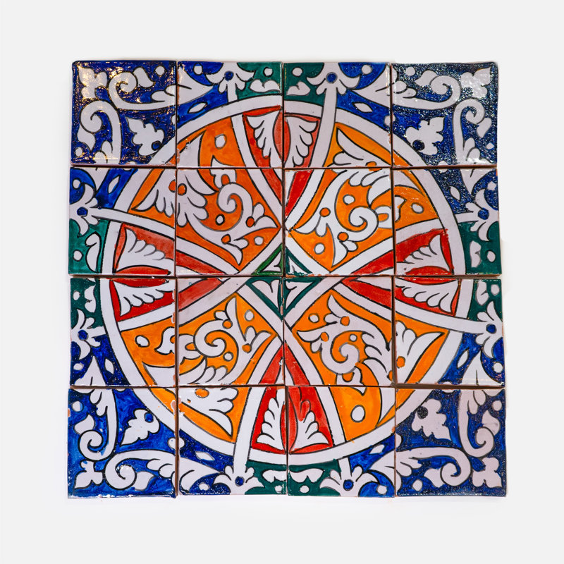 Moroccan Mosaic Tile House 4" x 4" Terra Cotta Patterned ... (800 x 800 Pixel)