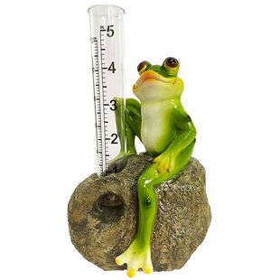 frog made of metal for garden glass with scale terrace balcony Artecsis Rain Gauge 115 cm garden plug