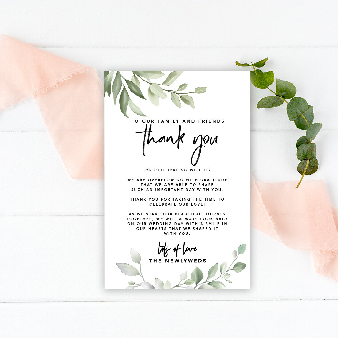 Koyal Wholesale Greenery Wedding Thank You Place Setting Cards For ...