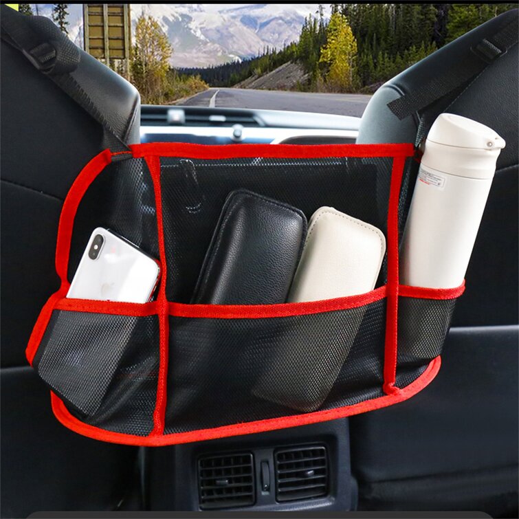 Car Net Pocket Handbag Holder Barrier of Backseat Pet Kids Car Back Seat Organizer Driver Storage Netting Pouch Car Purse Holder Between Seats 