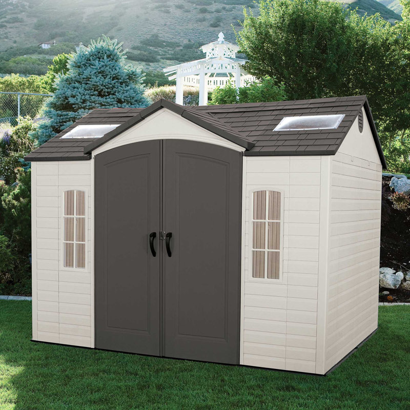 lifetime side 10 ft. w x 8 ft. d plastic storage shed