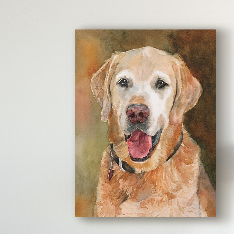 East Urban Home Rex Golden Retriever Acrylic Painting Print On