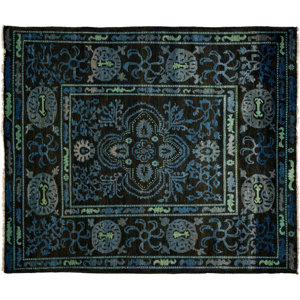 Kaitag Hand-Knotted Black Area Rug