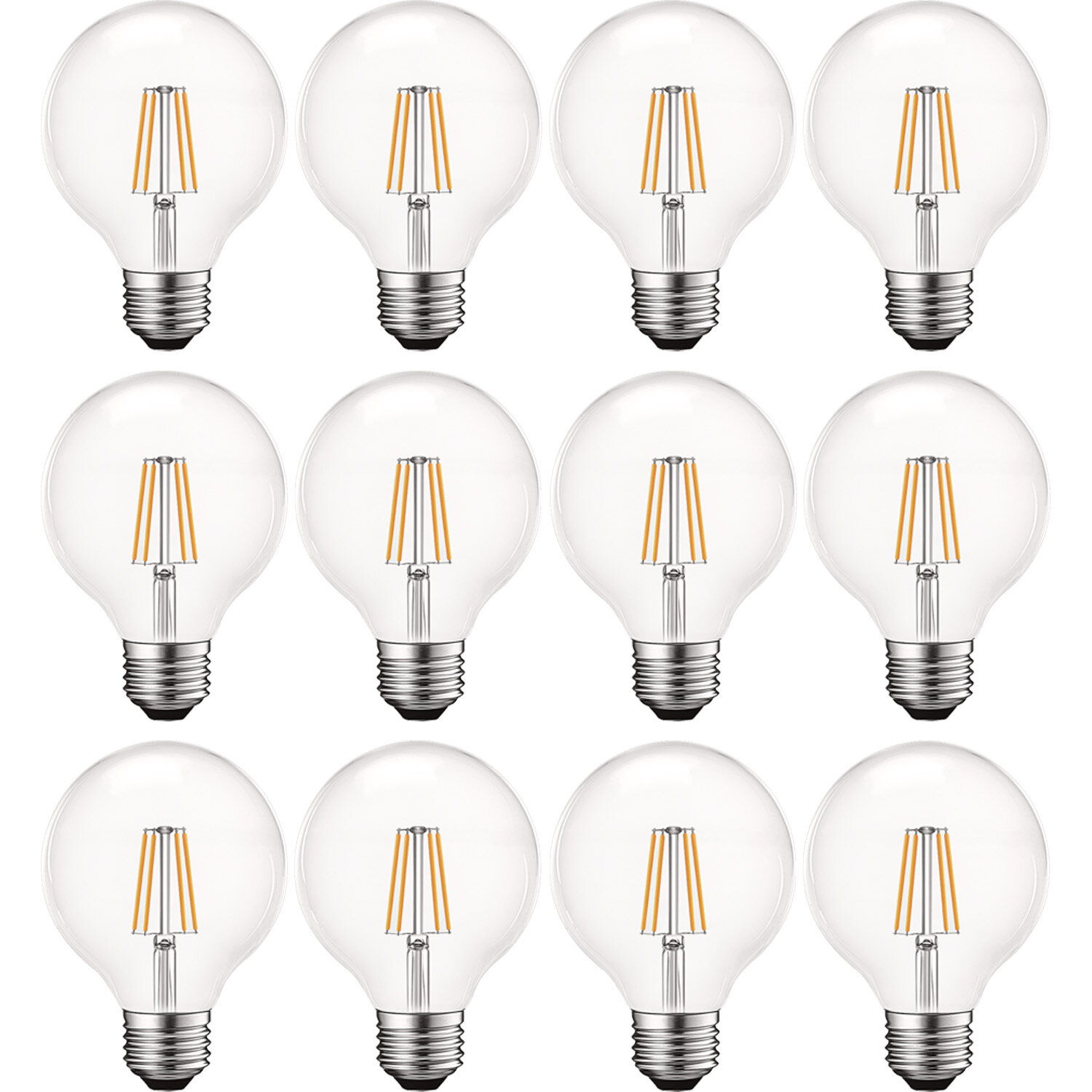 Luxrite Vintage G25 Led Globe Light Bulbs 550 Lumens 2700k Warm White Dimmable Edison Bulb 5w Clear Glass E26 Base 12 Pack Wayfair