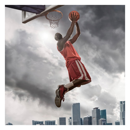 Thunder Storm Slam Dunk 3.36m x 3.36m Textured Matte Peel & Stick Wall Mural East Urban Home