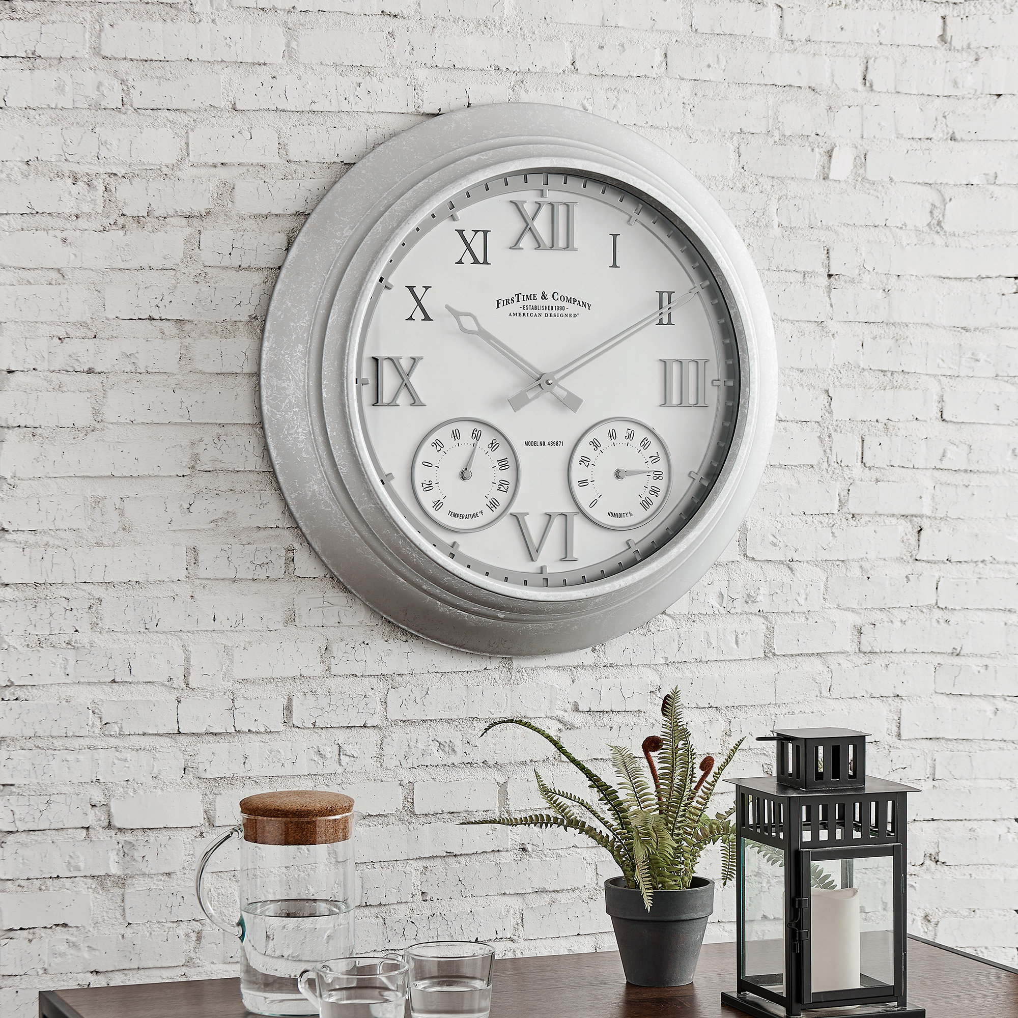 Gracie Oaks Damit Oversized Outdoor 24 Wall Clock Reviews Wayfair