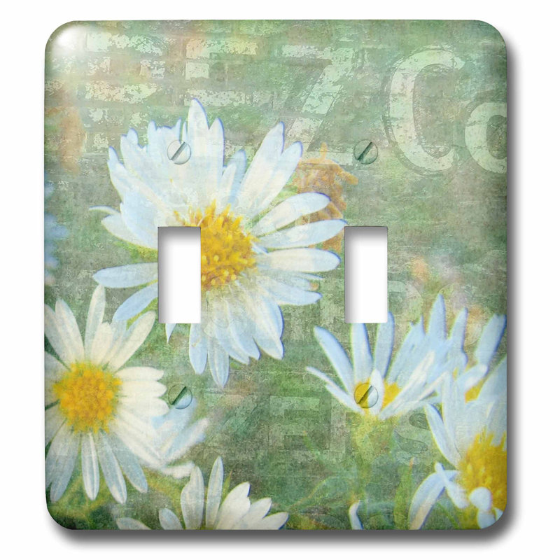 3drose Daisy Co Digital Art By Angelandspot 2 Gang Toggle Light Switch Wall Plate Wayfair