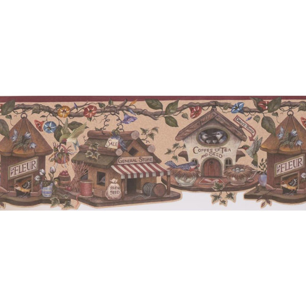 August Grove Sarramea Birds And Garden 15 L X 9 W Wallpaper