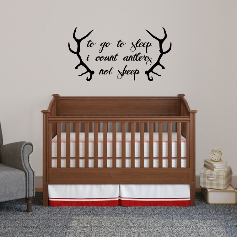 To go to Sleep I count Antlers Not Sheep with Hoofs # 23 ~ Wall Decal 