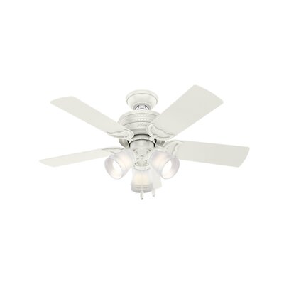 Hunter Fan 42 Prim 5 Blade Ceiling Fan Light Kit Included