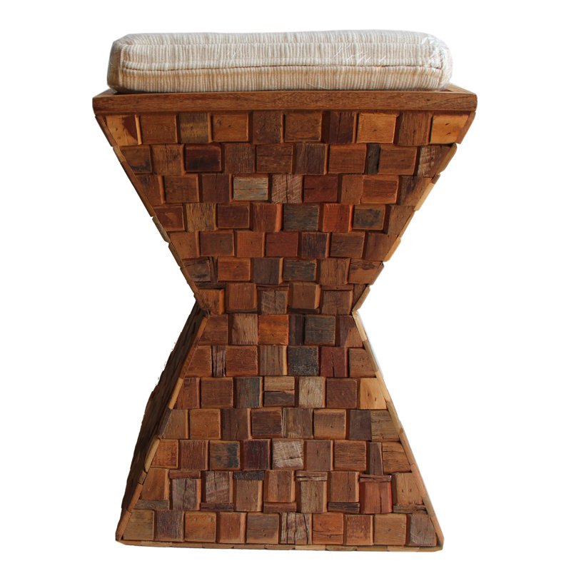Mosaic Wood Accent Stool