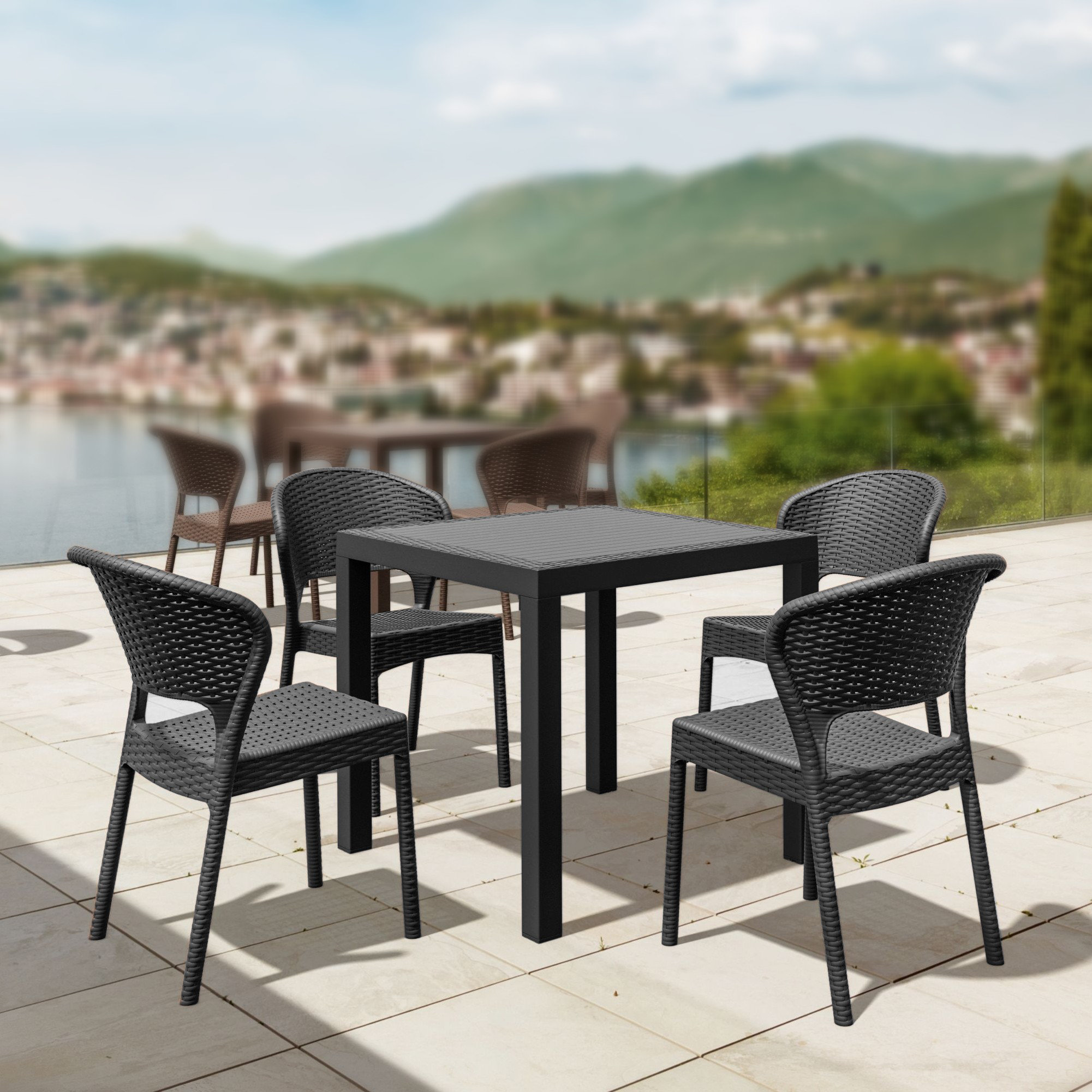 plastic patio table and chairs