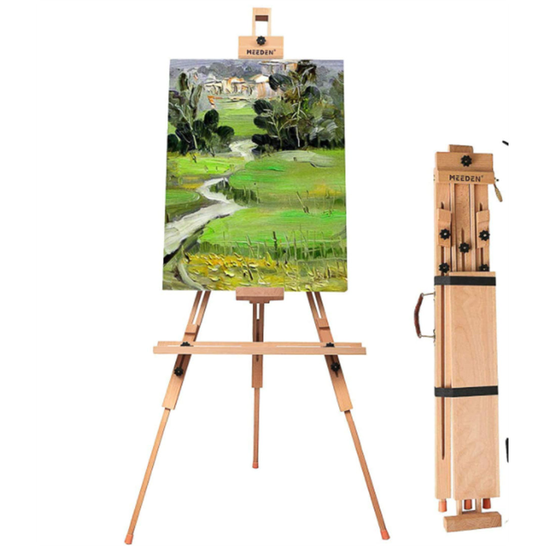 ClearAmbient Dreibein Feld Malerei Staffelei - Universal Dreibein Staffelei einstellbar tragbare Malerei Staffelei Stand Buche Holz Künstler Staffelei, für Maler,
