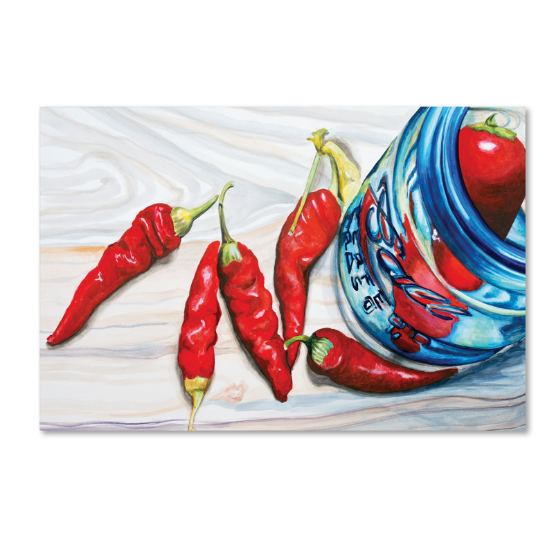 Alcott Hill Ball Jar Peppers Painting Print On Wrapped Canvas