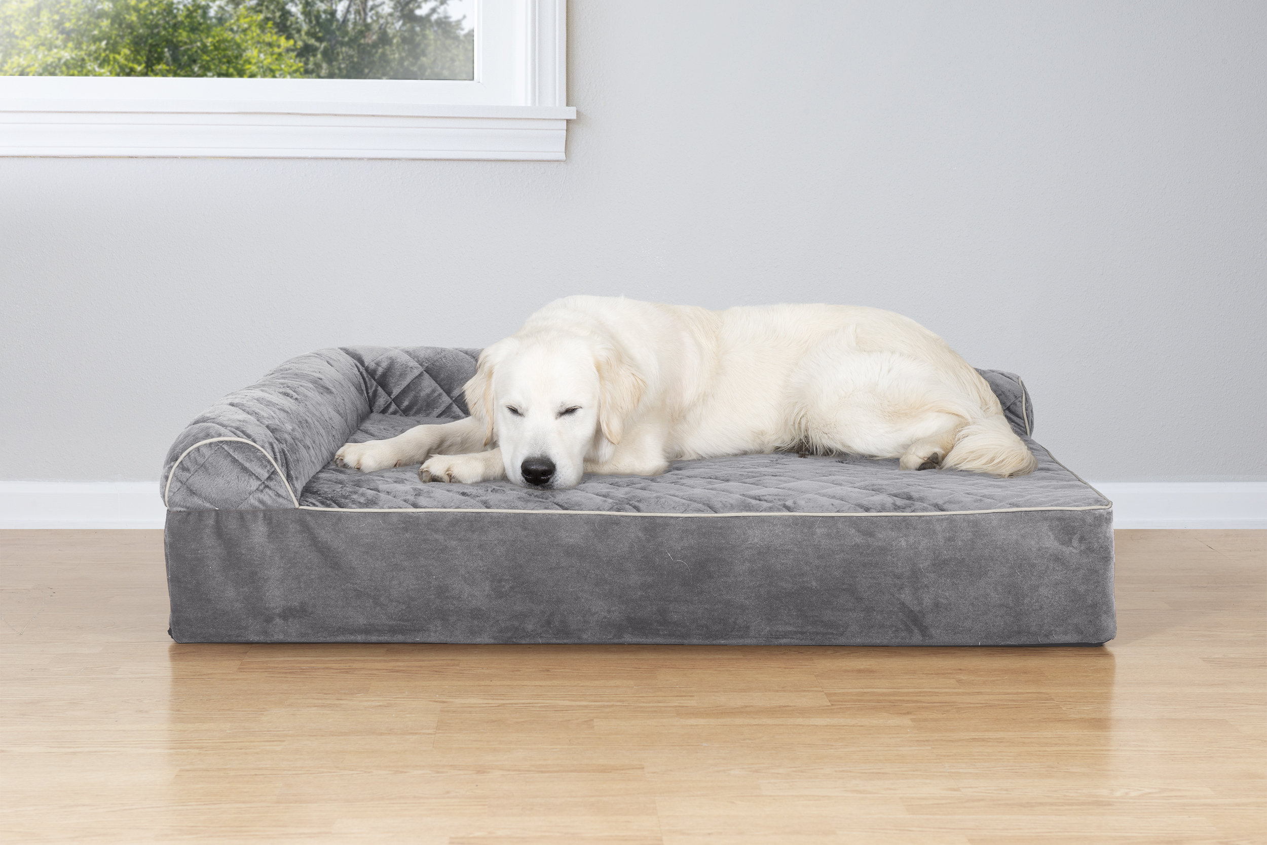 Griego Quilted L Chaise Lounge Dog Bed Sofa