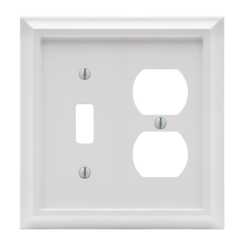 Amertac Deerfield 2 Gang Duplex Outlet Toggle Light Switch Combination Wall Plate Wayfair
