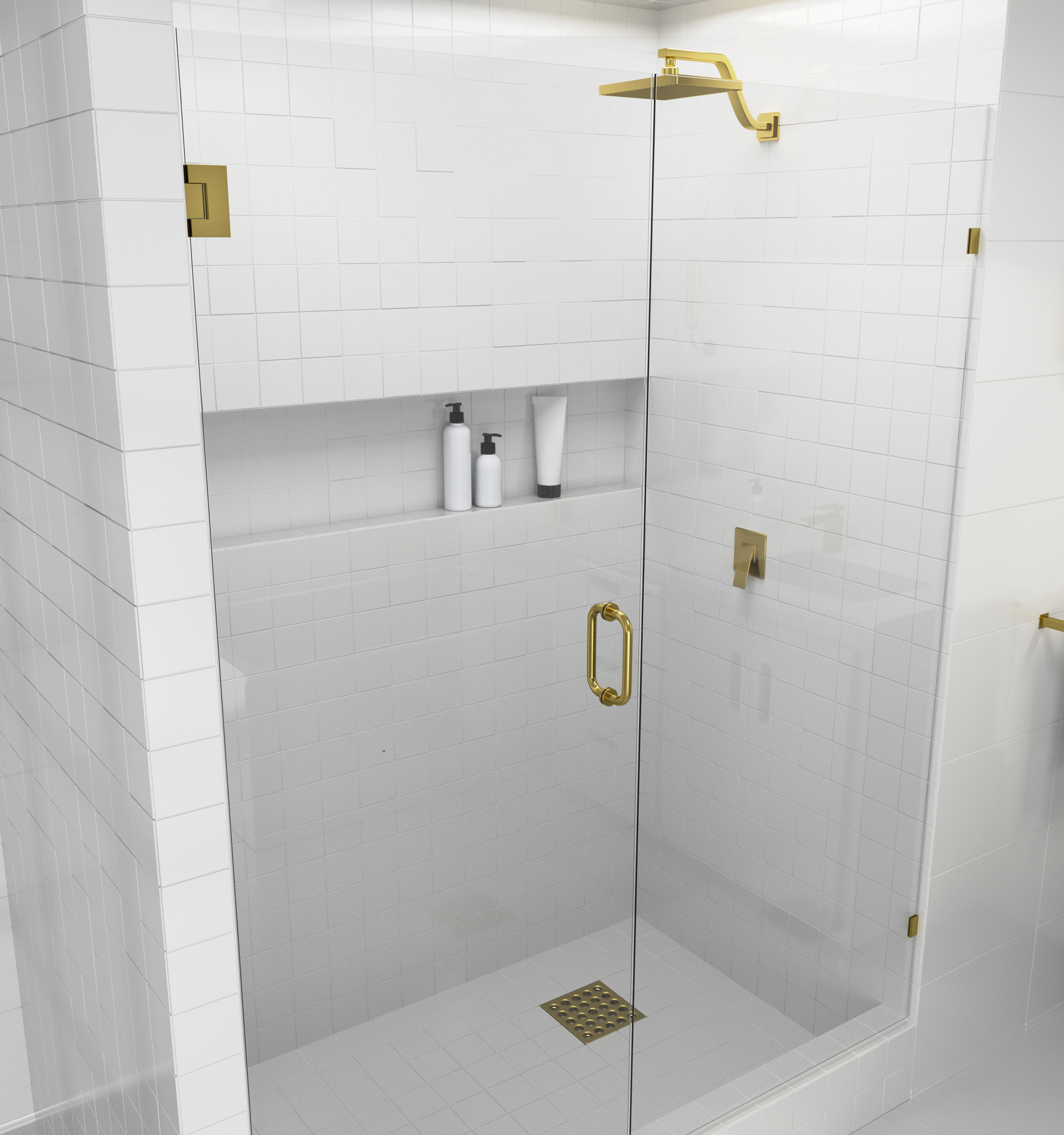 Glass Warehouse 61 5 X 78 Hinged Frameless Shower Door Wayfair