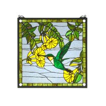 Hummingbird Stained Glass Style painted tile
