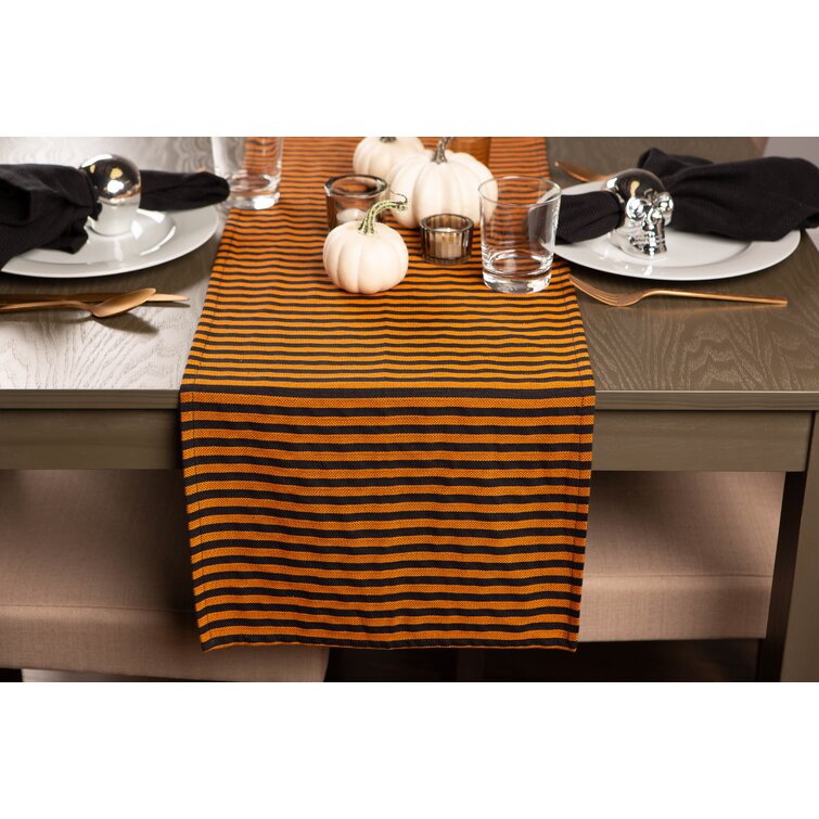 EZON-CH Table Runner,Halloween Spider Hangs on October 31 Polyester Table Runners Dresser Scarves,Washable Farmhouse Rectangle Table Setting Decor for Brunches Dinners,14x72 Inch